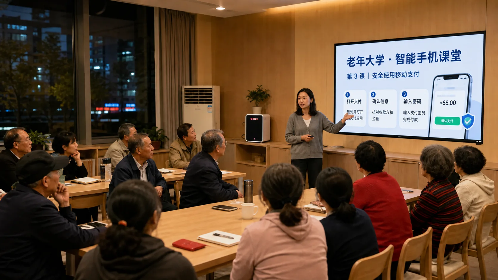 社区老年大学智能手机课堂与 LinAI Cub C1 社区工作站